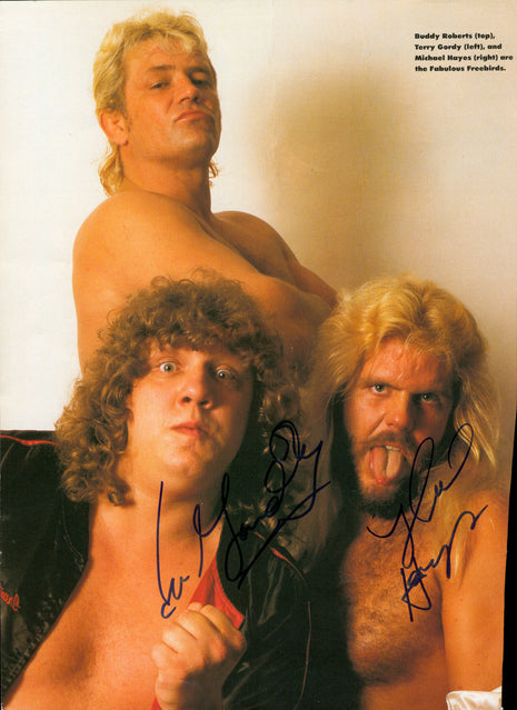 Michael Hayes & Terry Gordy dual signed Magazine Page