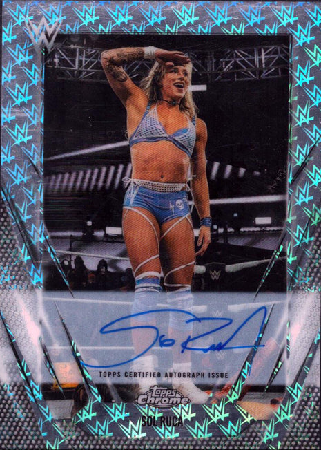 Sol Ruca signed 2026 Topps WWE Chrome Logofractor Trading Card