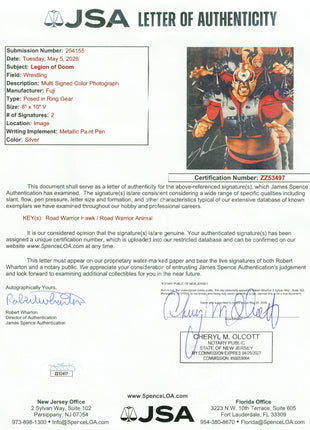 Legion of Doom - Hawk & Animal dual signed 8x10 Photo (w/ JSA)
