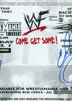 Eddie Guerrero & Rey Mysterio Jr dual signed WWF Placemat