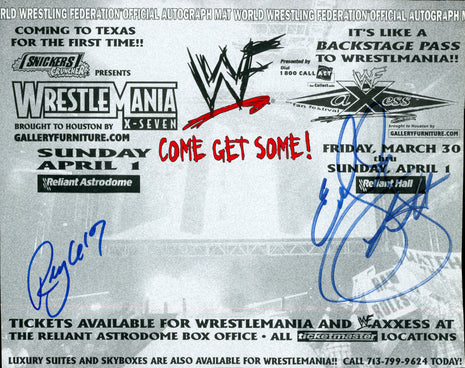 Eddie Guerrero & Rey Mysterio Jr dual signed WWF Placemat