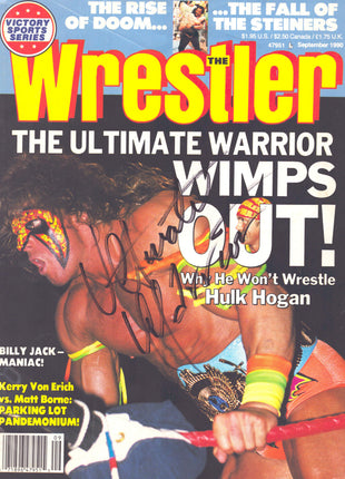 Ultimate Warrior signed The Wrestler Magazine September 1990