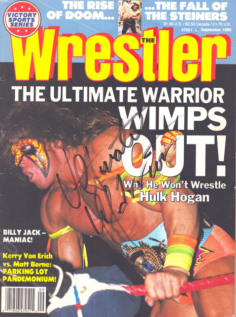 Ultimate Warrior signed The Wrestler Magazine September 1990