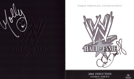 Chris Benoit, Sgt Slaughter, Greg Valentine & Molly Holly multi-signed WWE Hall of Fame 2004 Program