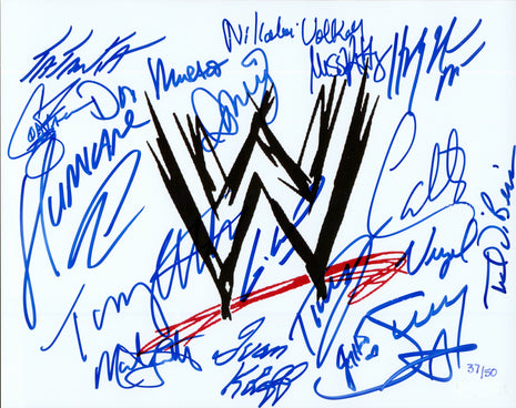 WWE Superstars multi-signed 8x10 Photo (w/ PSA)