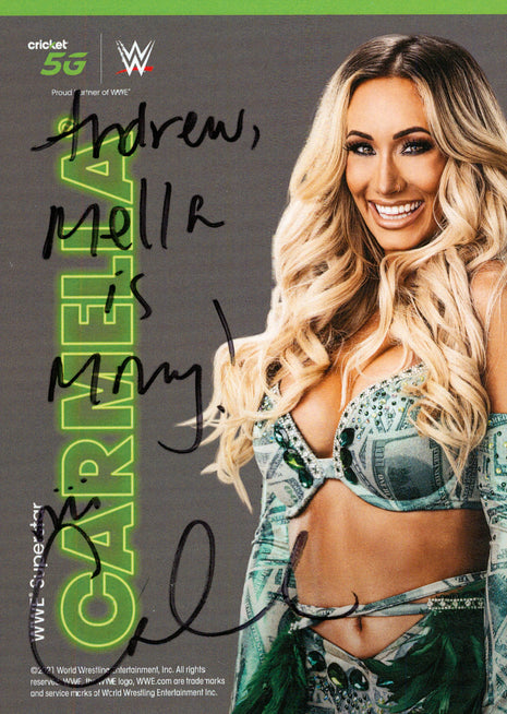 Carmella signed 5x7 Card