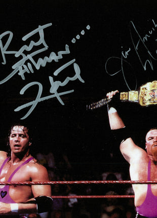Bret Hart & Jim Neidhart dual signed 8x10 Photo