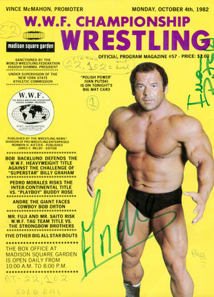 Andre The Giant & others multi-signed WWF Championship Wrestling Program (w/ PSA)