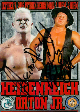 Heidenreich & Bob Orton Jr dual signed VIP Badge