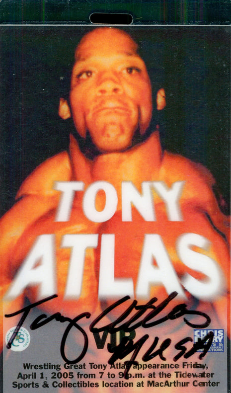 Tony Atlas signed VIP Badge