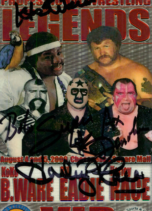 Koko B Ware, Harley Race, Ax, Masked Superstar multi-signed VIP Badge