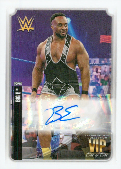 Big E signed 2020 Topps Transcendent WWE VIP Party Autographed Trading Card #1/1