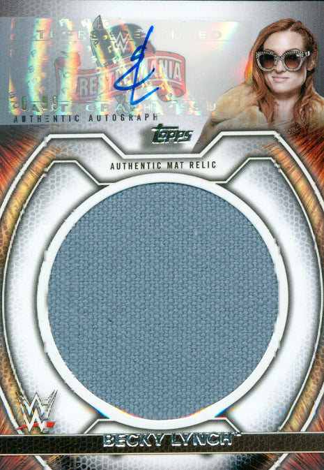 Becky Lynch signed 2021 Topps Undisputed Mat Relic Autographed WWE Trading Card #50/99