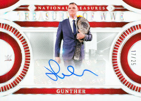 Gunther signed 2024 Panini National Treasures WWE Trading Card #17/25