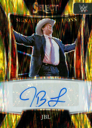 JBL signed 2023 Panini Select Gold Flash Prizm WWE Trading Card #03/10