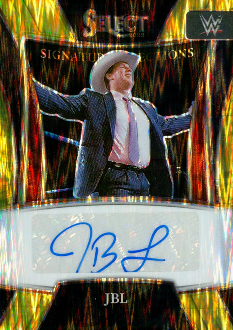 JBL signed 2023 Panini Select Gold Flash Prizm WWE Trading Card #03/10