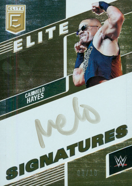 Carmelo Hayes signed 2023 Panini Elite Elite Signatures WWE Trading Card #9/10
