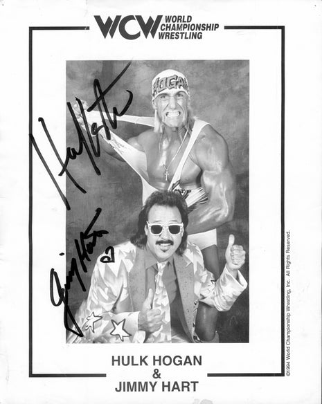 Hulk Hogan & Jimmy Hart dual signed 8x10 Photo
