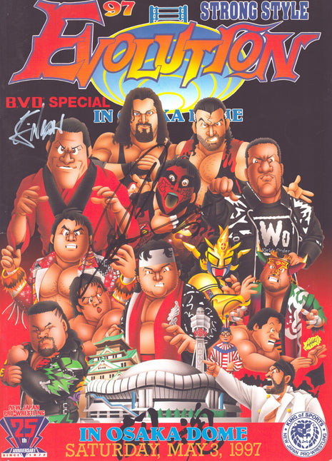 Kevin Nash & Great Muta dual signed 1997 Evolution in Osaka Dome Program May 3 1997