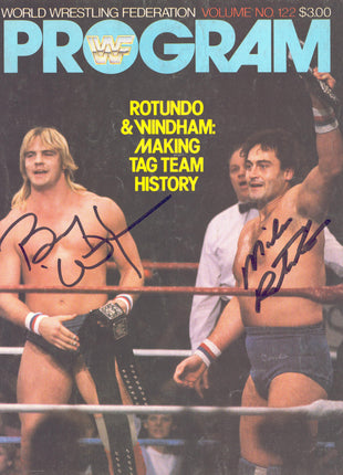 Barry Windham & Mike Rotundo dual signed WWF Program #122