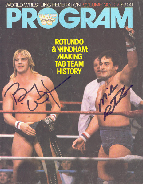 Barry Windham & Mike Rotundo dual signed WWF Program #122