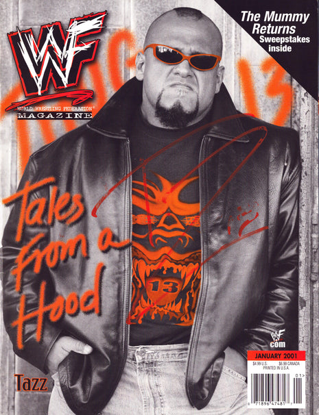 Taz signed WWF Magazine January 2001