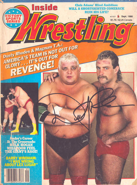 Dusty Rhodes signed Inside Wrestling Magazine September 1986