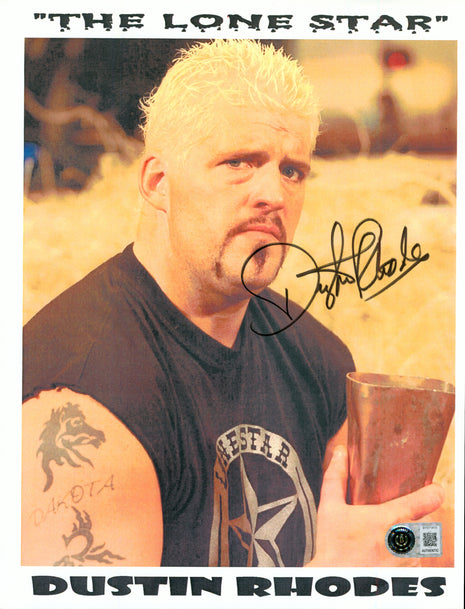 Dustin Rhodes signed 8x10 Photo (w/ Beckett)