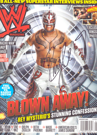 Rey Mysterio signed WWE Magazine August 2011