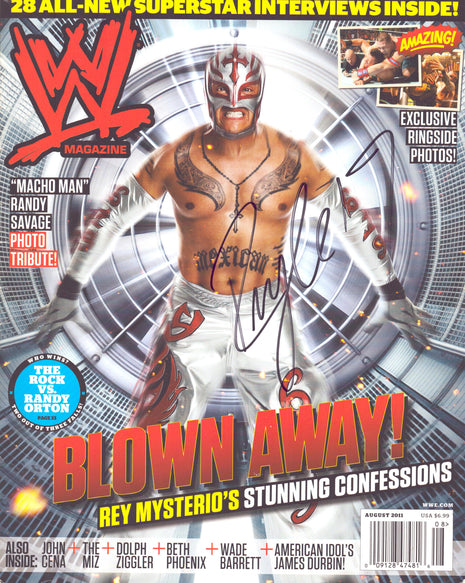 Rey Mysterio signed WWE Magazine August 2011