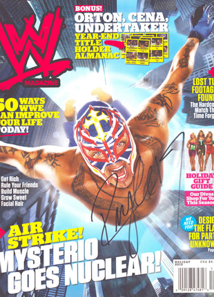 Rey Mysterio signed WWE Magazine Holiday 2010