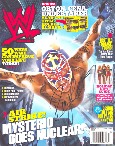 Rey Mysterio signed WWE Magazine Holiday 2010
