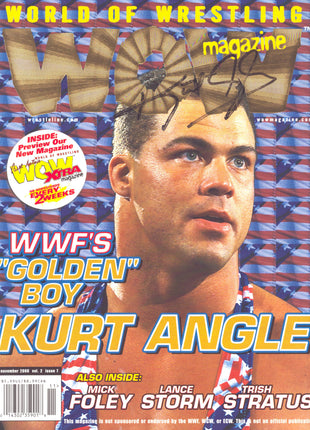 Kurt Angle signed World of Wrestling Magazine November 2000