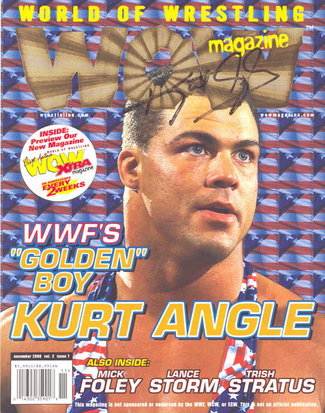 Kurt Angle signed World of Wrestling Magazine November 2000