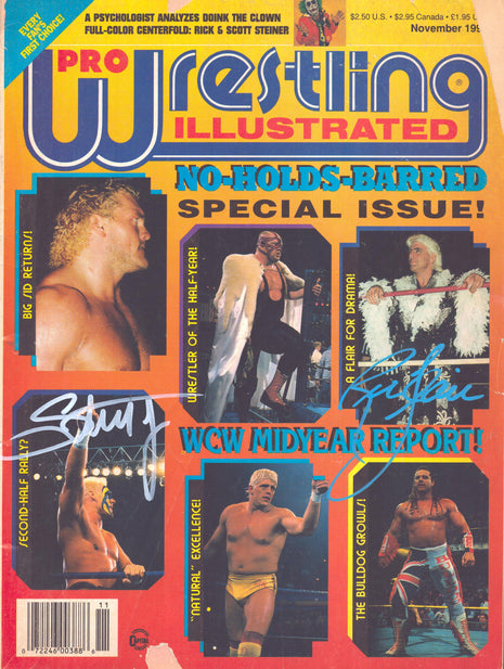 Ric Flair & Sting dual signed Pro Wrestling Illustrated Magazine November 1993