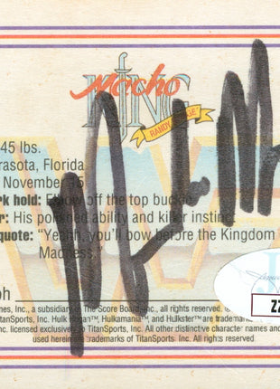 Macho Man Randy Savage signed 1991 Classic WWF Trading Card (w/ JSA)