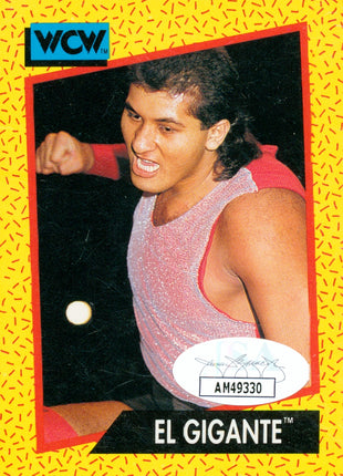 El Gigante signed 1991 WCW Trading Card (w/ JSA)