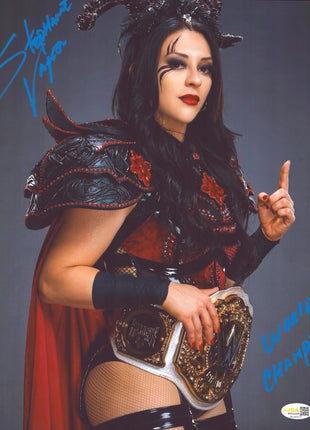 Stephanie Vaquer signed 11x14 Photo Insribed World Champion (w/ JSA)