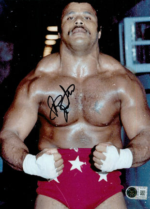 Rocky Johnson signed 8x10 Photo (w/ Beckett)