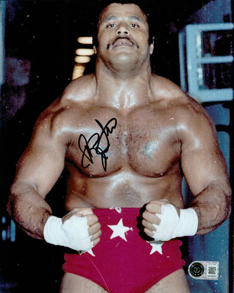 Rocky Johnson signed 8x10 Photo (w/ Beckett)