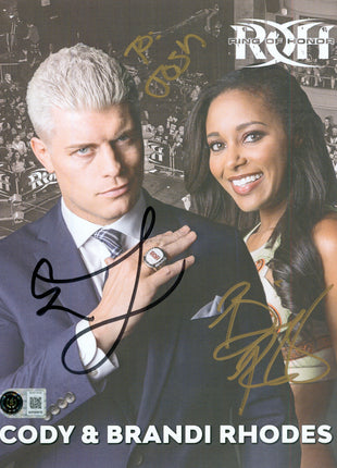 Cody Rhodes & Brandi Rhodes dual signed 8x10 Photo (w/ Beckett)
