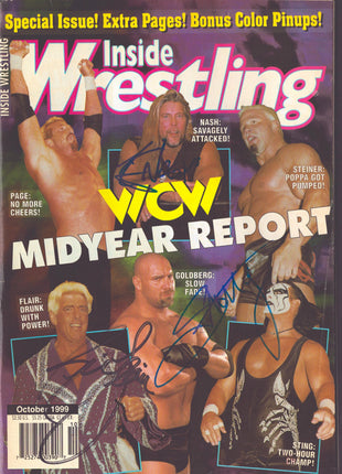 Ric Flair, Sting & Kevin Nash triple signed Inside Wrestling Magazine October 1999