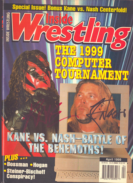Kane & Kevin Nash dual signed Inside Wrestling Magazine April 1999