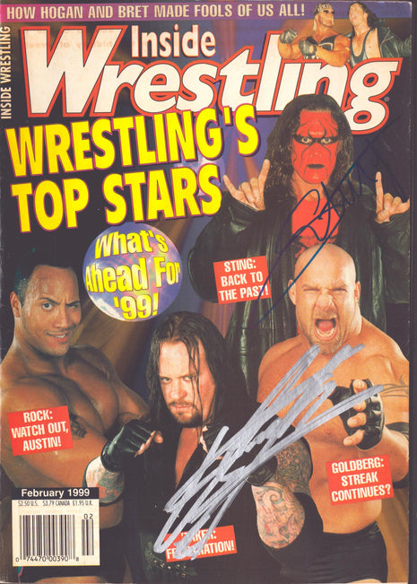 Undertaker & Sting dual signed Inside Wrestling Magazine February 1999