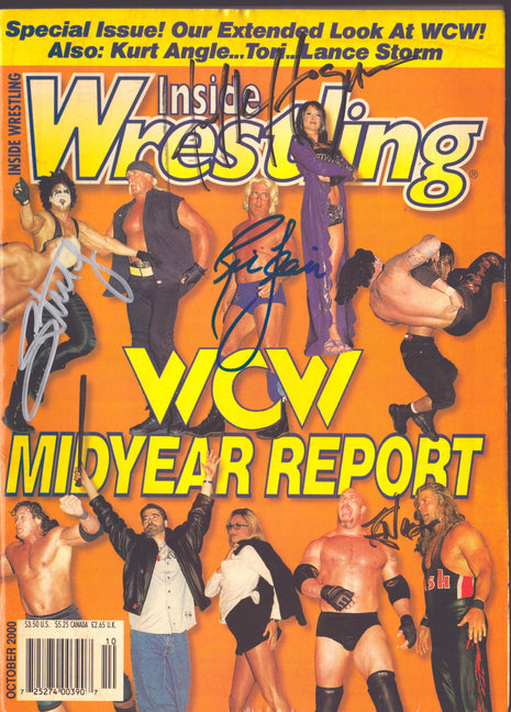 Ric Flair, Hulk Hogan, Sting & Kevin Nash multi-signed Inside Wrestling Magazine October 2000
