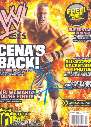 John Cena signed WWE Magazine Holiday 2008 *BLUE PAINT*