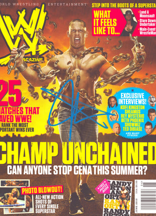 John Cena signed WWE Magazine June 2010 *BLUE PAINT*