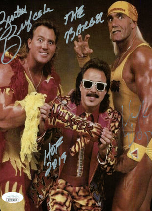 Hulk Hogan, Brutus Beefcake & Jimmy Hart triple signed 8x10 Photo (w/ JSA)