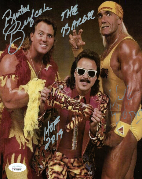 Hulk Hogan, Brutus Beefcake & Jimmy Hart triple signed 8x10 Photo (w/ JSA)