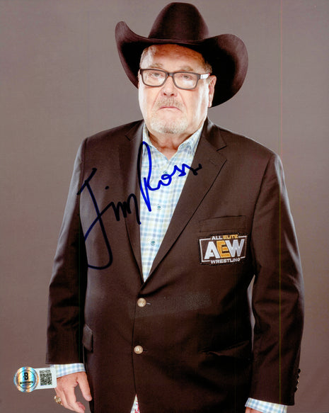 Jim Ross signed 8x10 Photo (w/ Beckett)